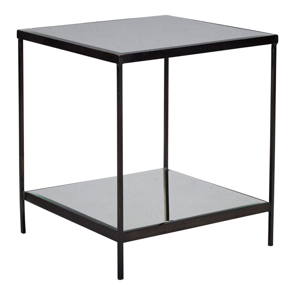 Victor Side Table | Bronze and Antique Mirror