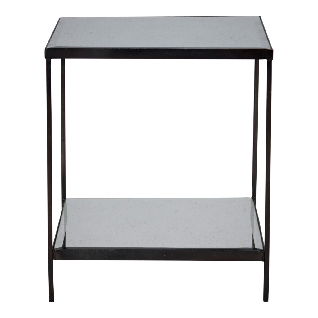 Victor Side Table | Bronze and Antique Mirror