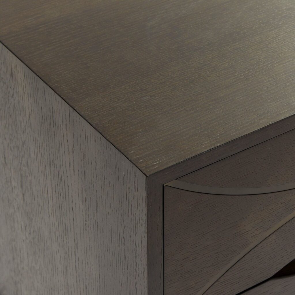 Blantyre Bedside | Mocha Oak with Bronze Trim