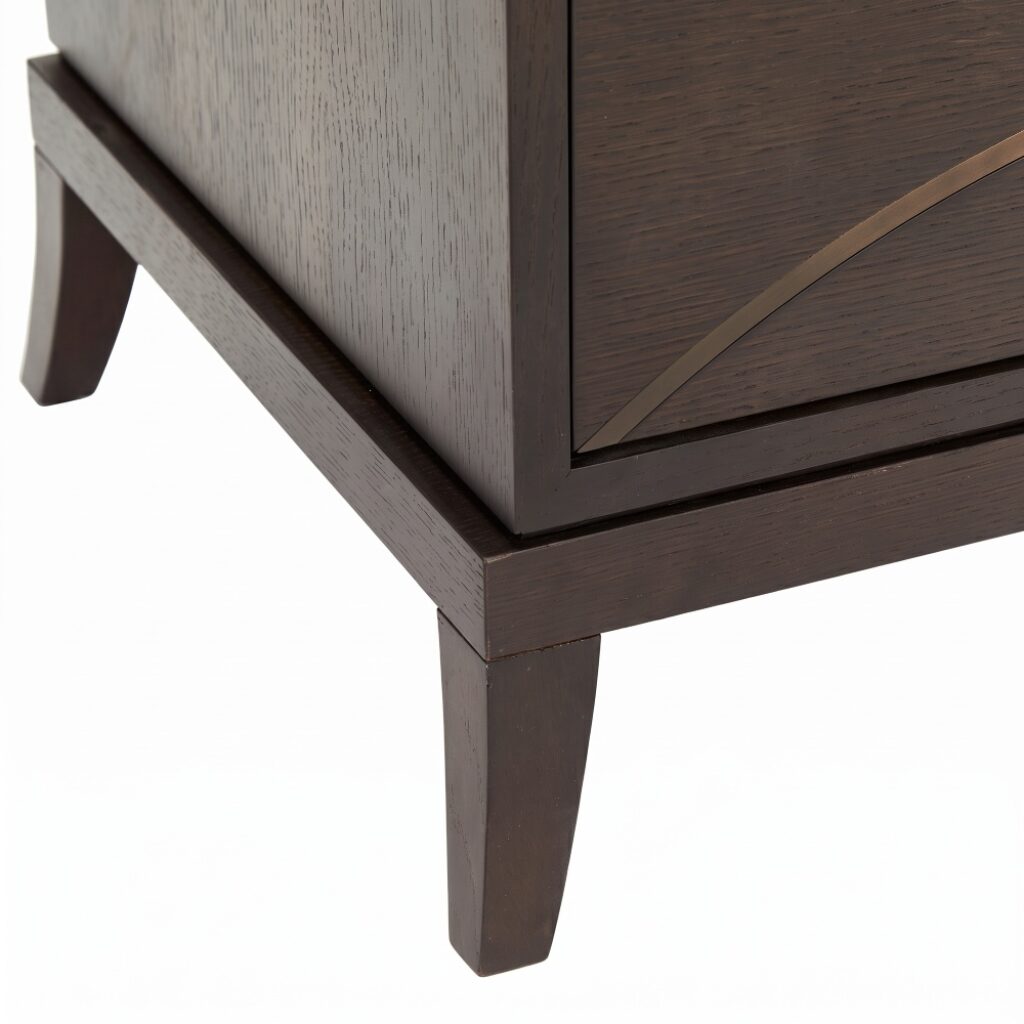 Blantyre Bedside | Mocha Oak with Bronze Trim