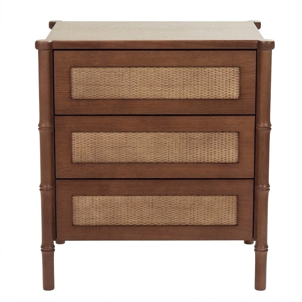 Mustique Bedside | VintageOak and rattan