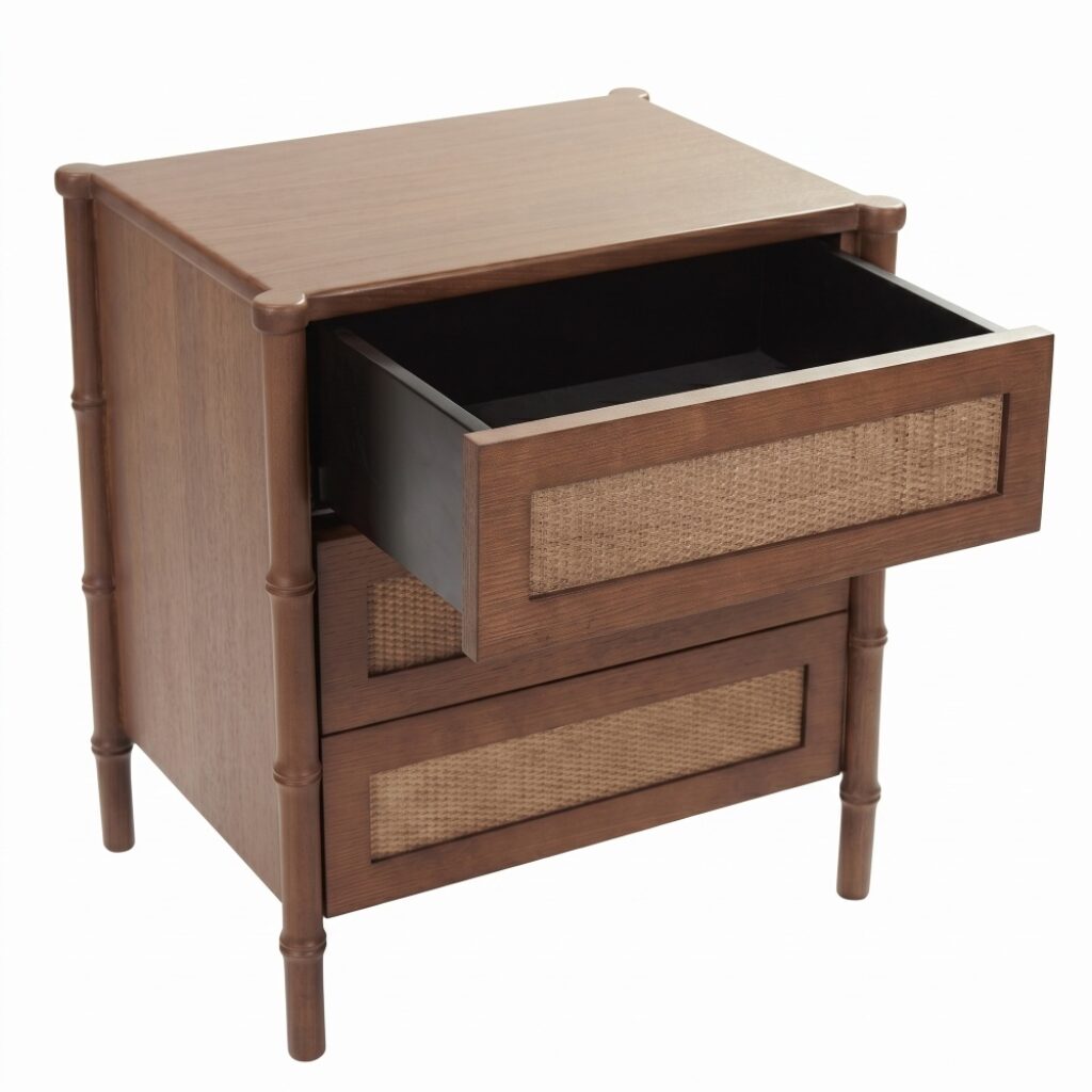 Mustique Bedside | VintageOak and rattan