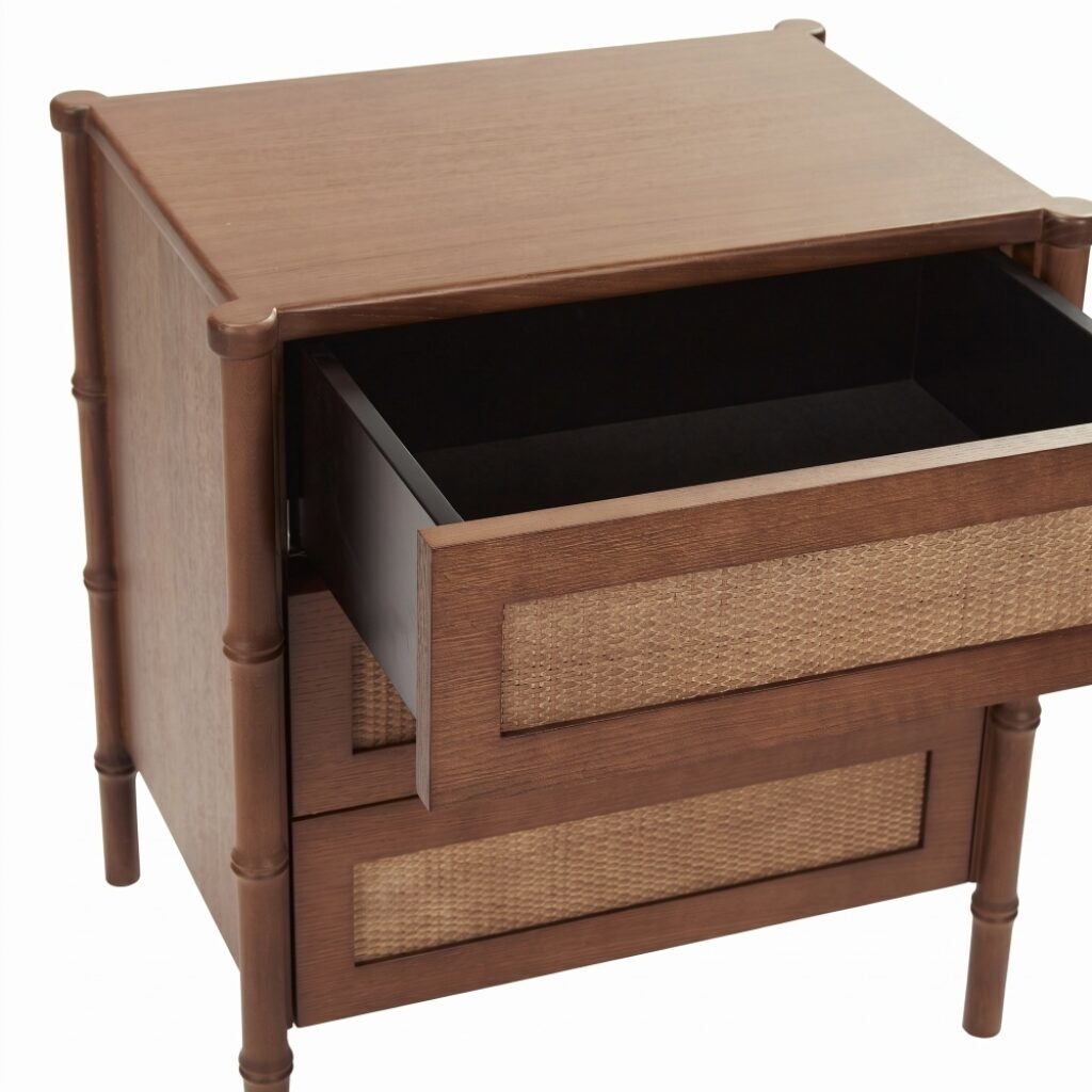 Mustique Bedside | VintageOak and rattan