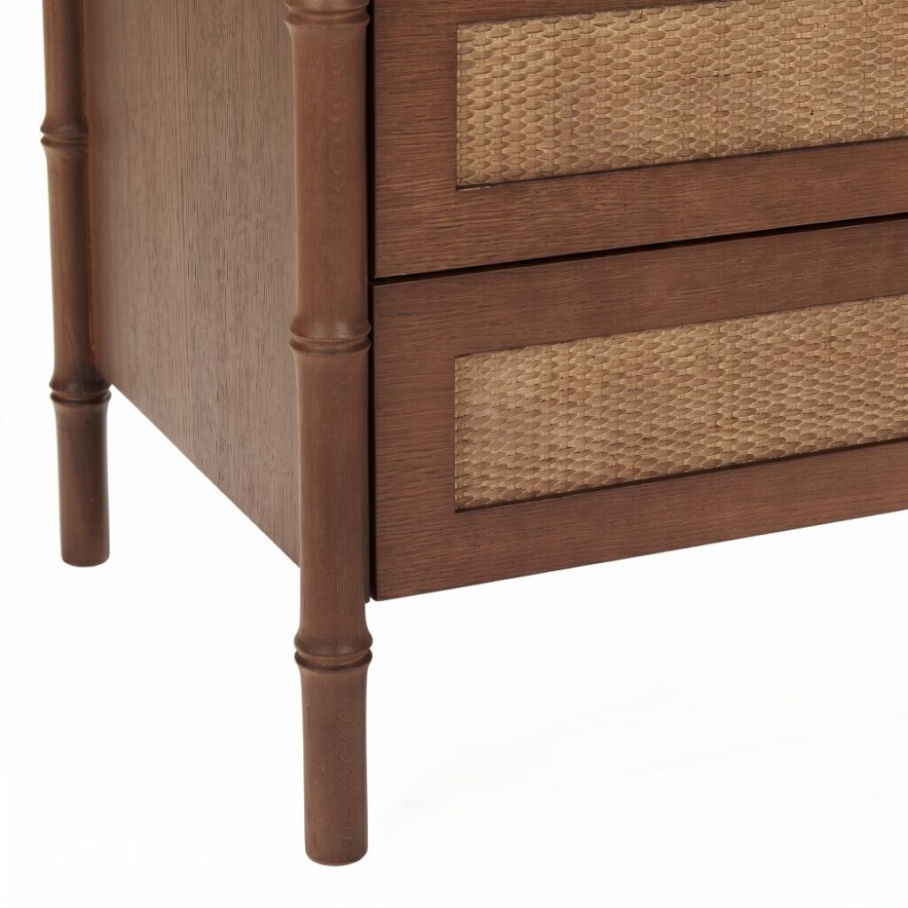 Mustique Bedside | VintageOak and rattan