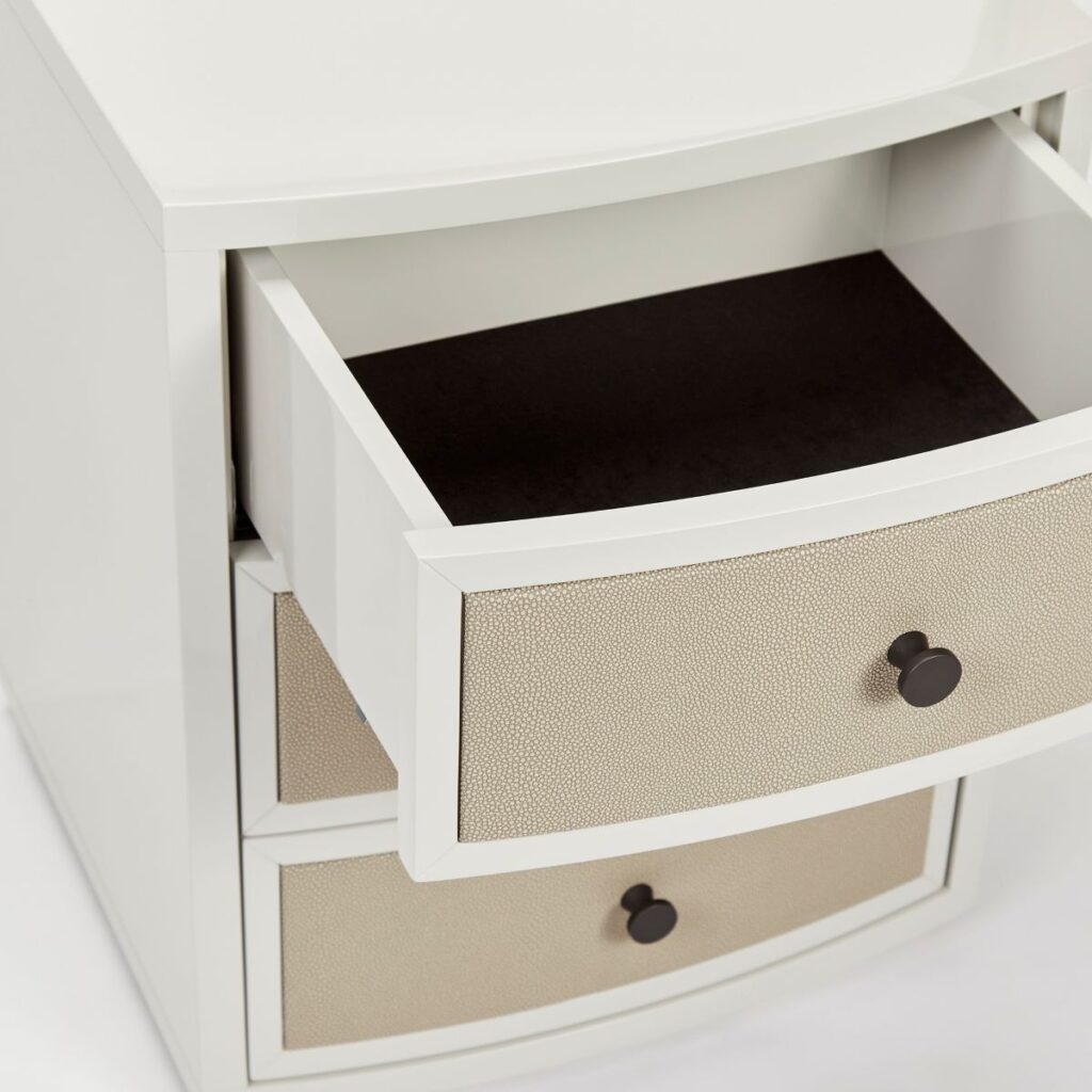 Diaz Bedside | French Grey Shagreen, 500mm