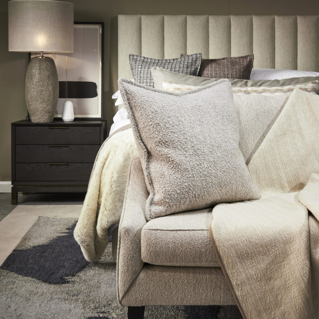 Channelled King Headboard | Mitchell Cloth 05