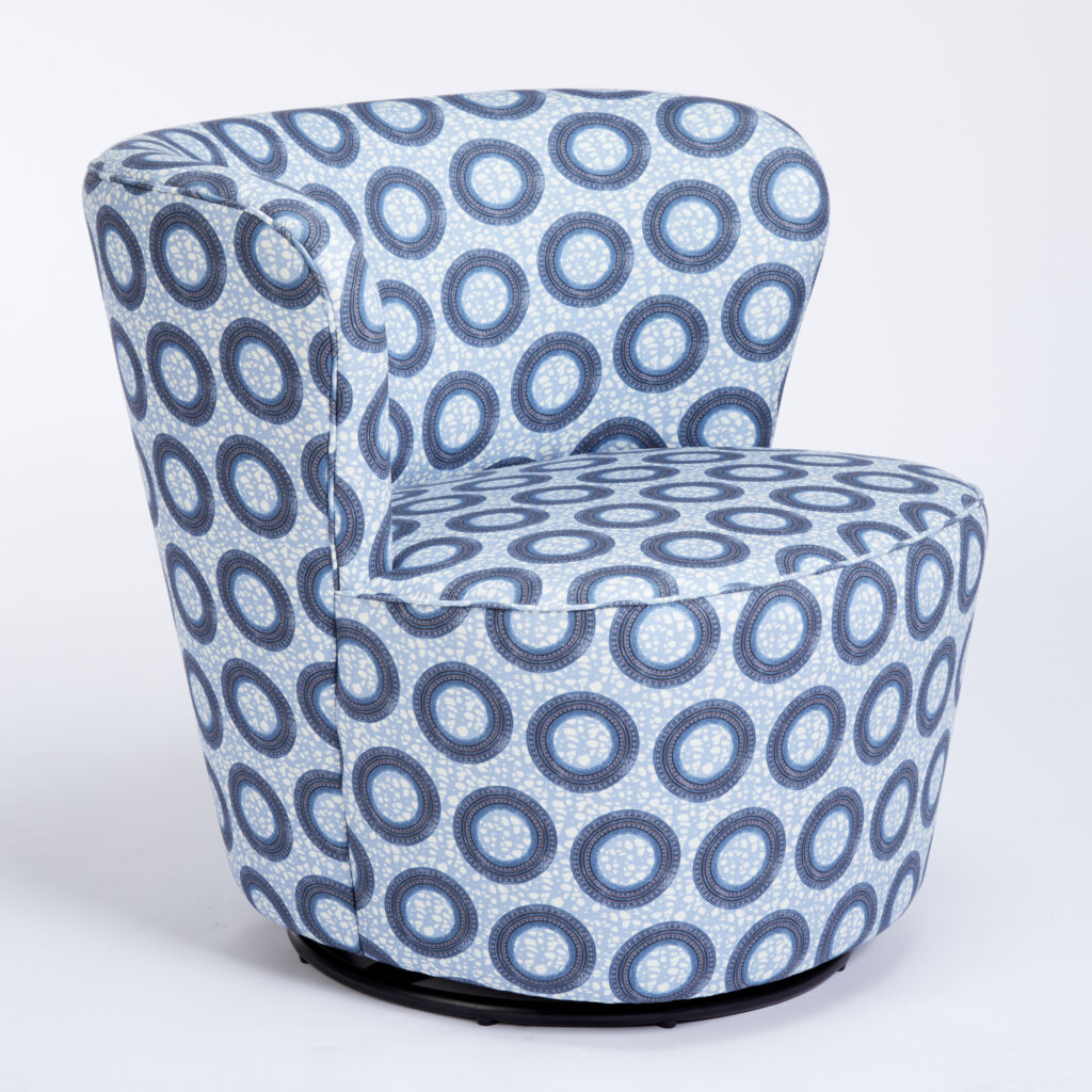 Battersea Swivel Occasional Chair | Eva Sonaike Ayo Blue