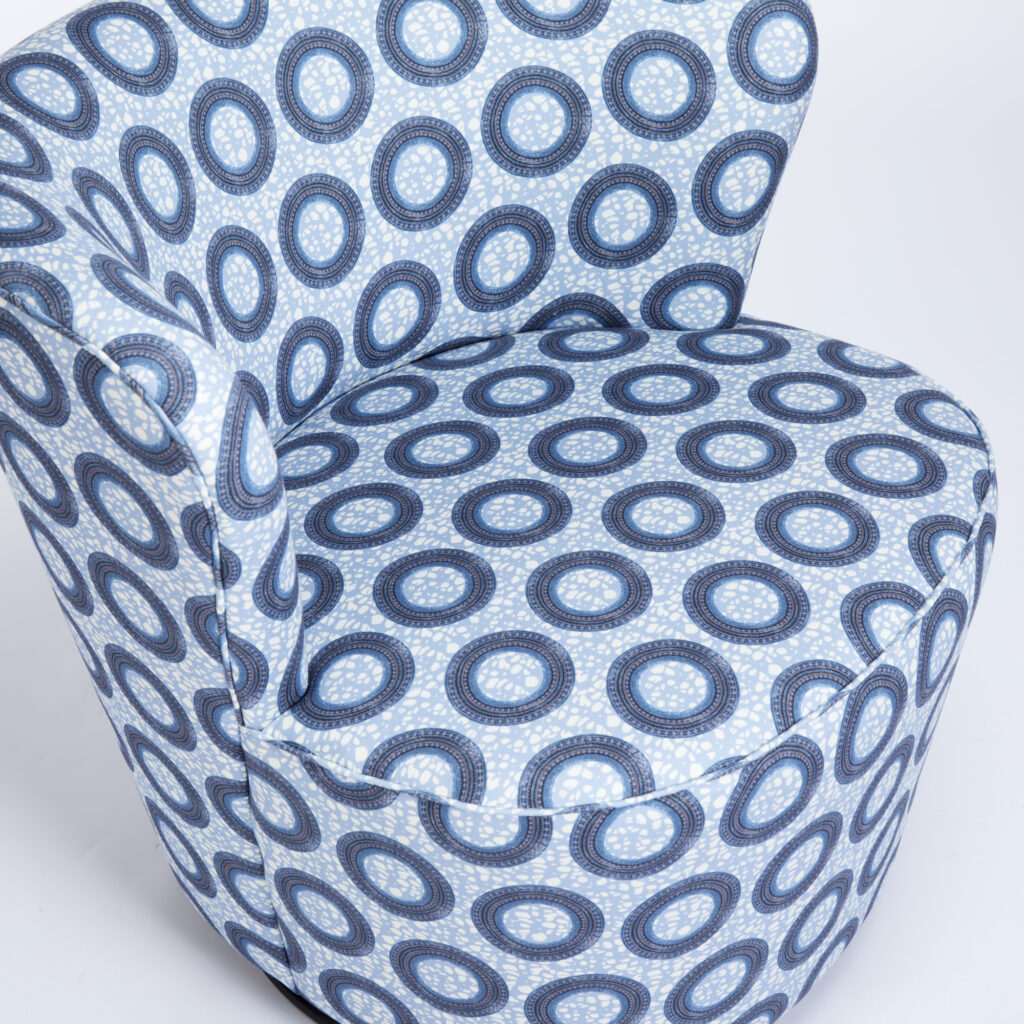 Battersea Swivel Occasional Chair | Eva Sonaike Ayo Blue