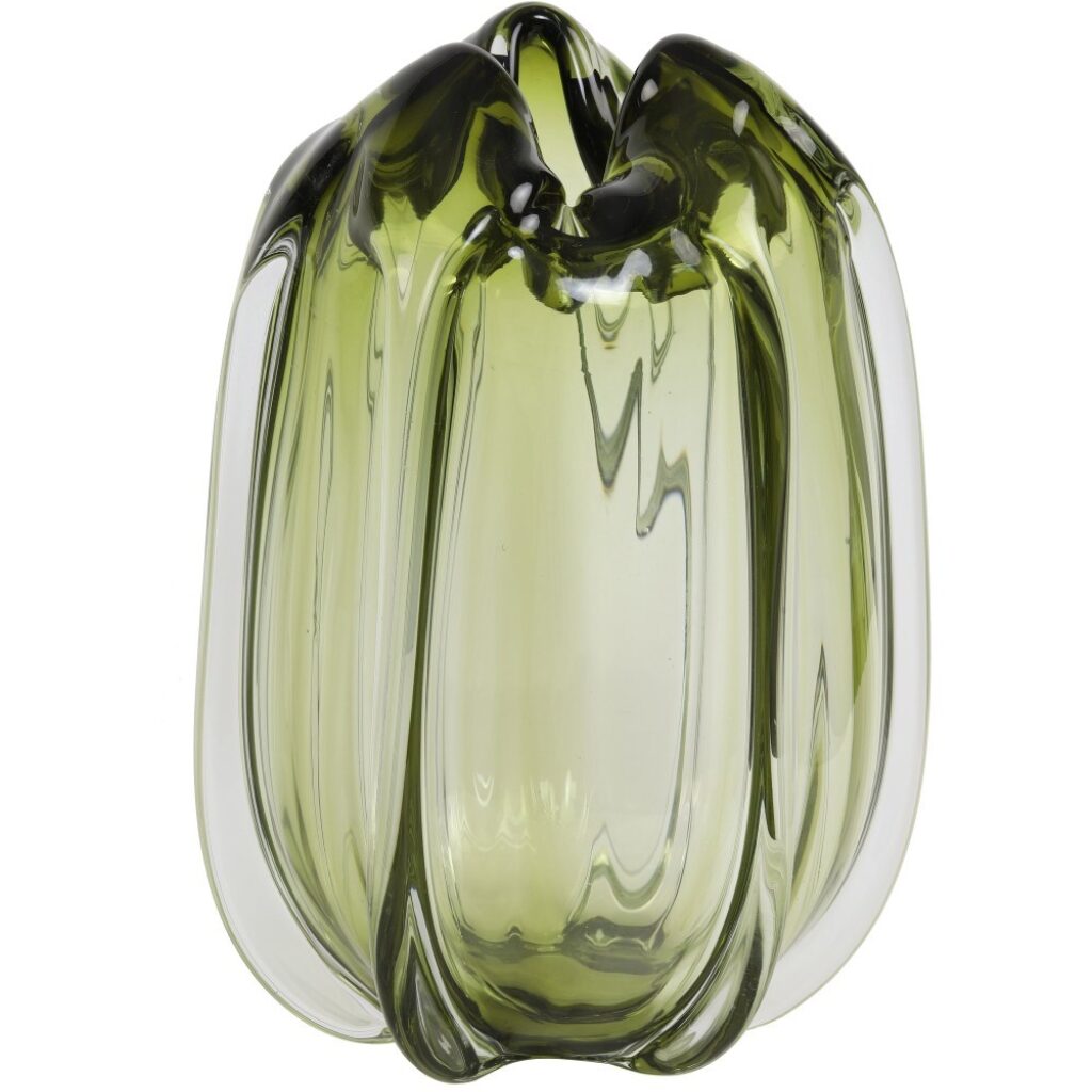 Murela Glass Vase | Olive Green 300mm