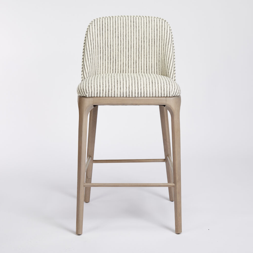 Padua Barstool | Ex Photoshoot, Colefax fabric with Nordic Grey Legs