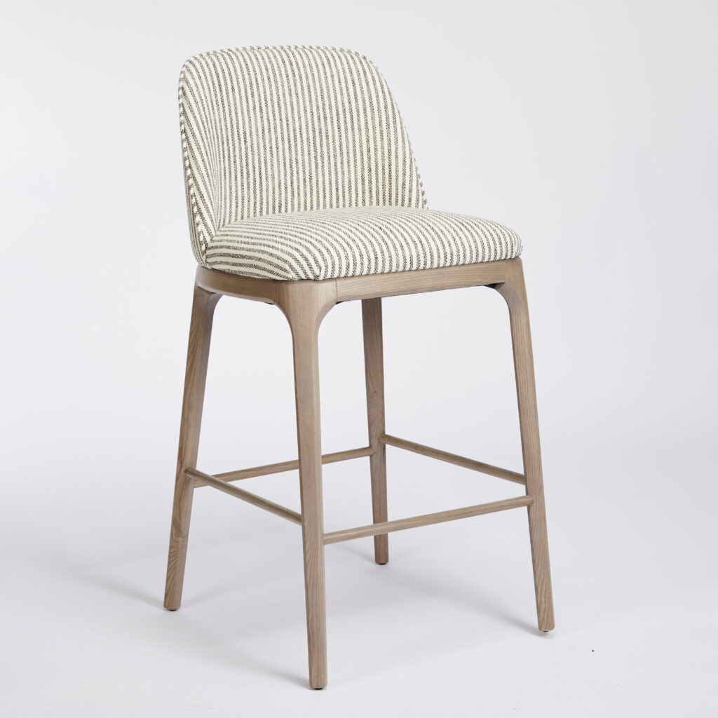 Padua Barstool | Ex Photoshoot, Colefax fabric with Nordic Grey Legs