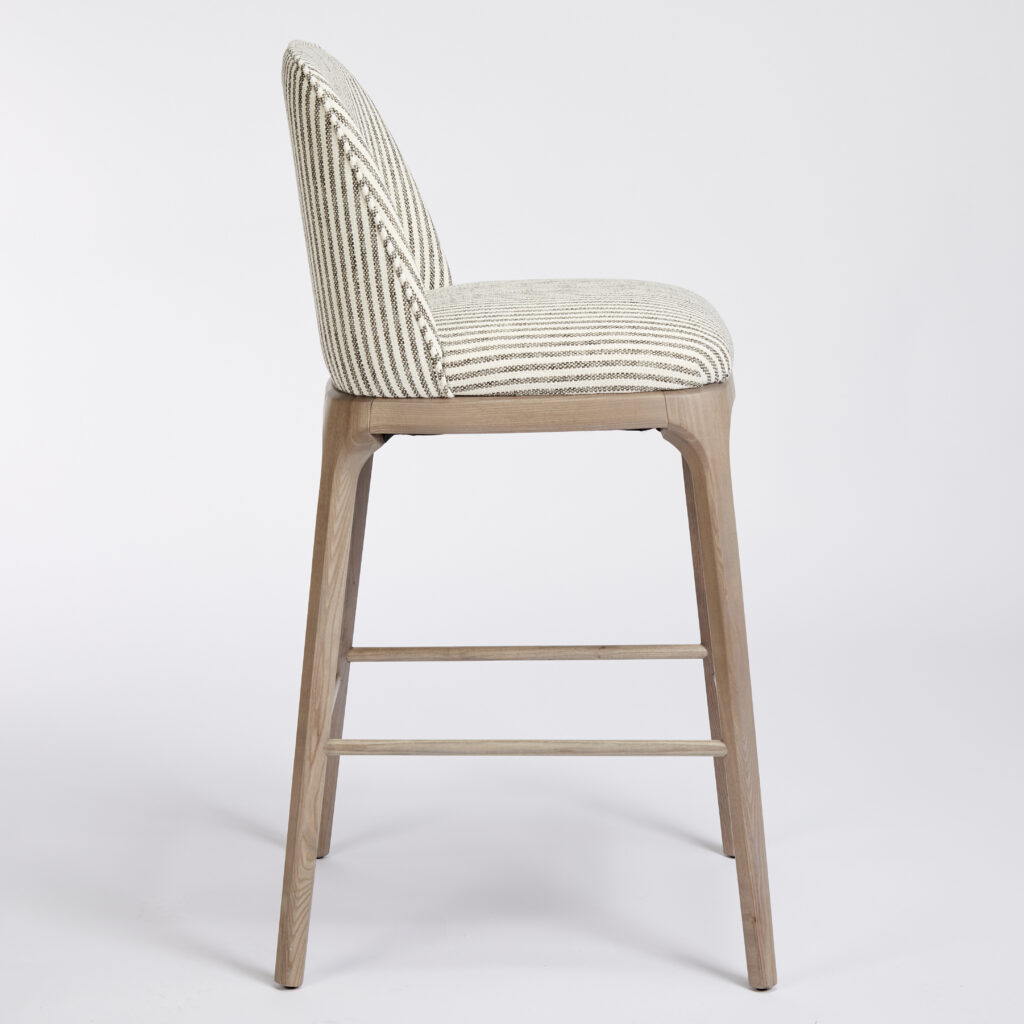 Padua Barstool | Ex Photoshoot, Colefax fabric with Nordic Grey Legs