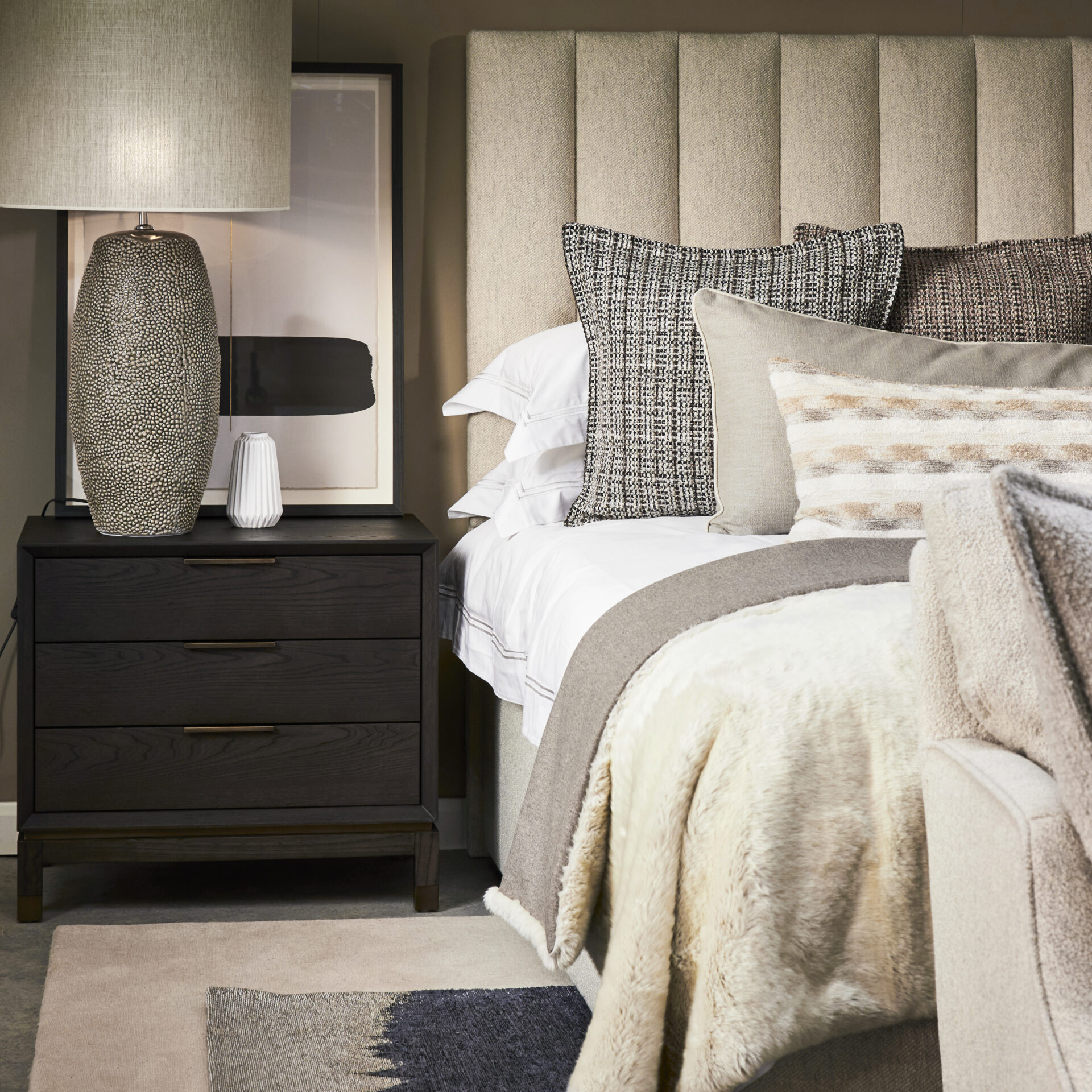 Channelled Super King Headboard | Mitchell Cloth 05