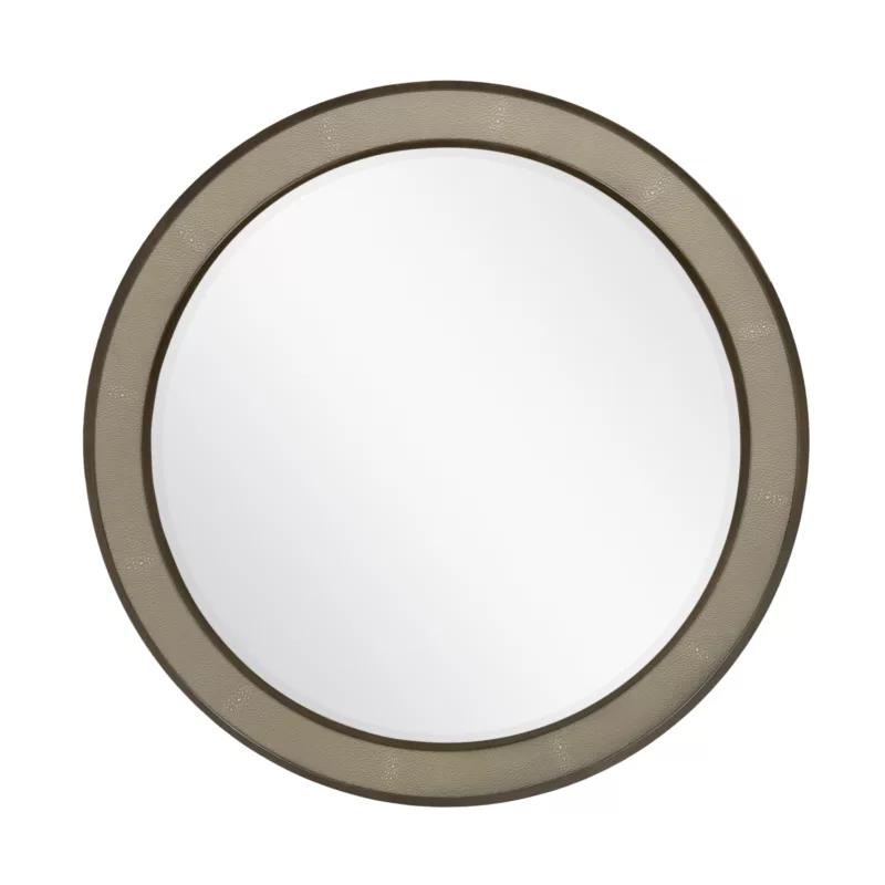 Aspen Round Mirror | Taupe Shagreen, 900mm