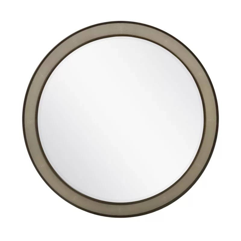 Aspen Round Mirror | Taupe Shagreen, 750mm