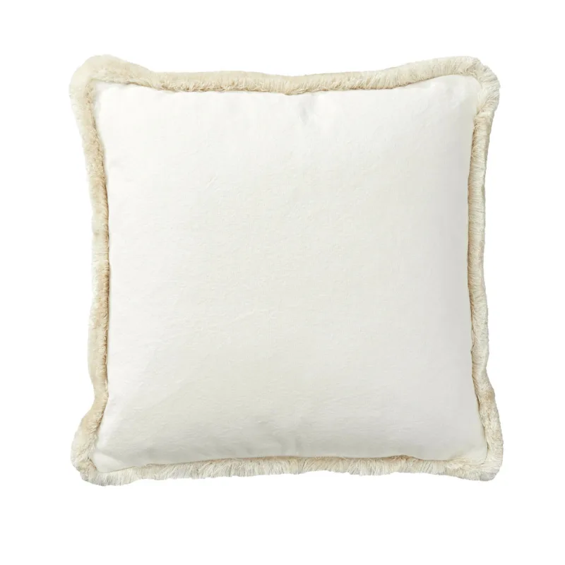 Caprivi Scatter Cushion | with Amelia Ivory Fringe, 500mm