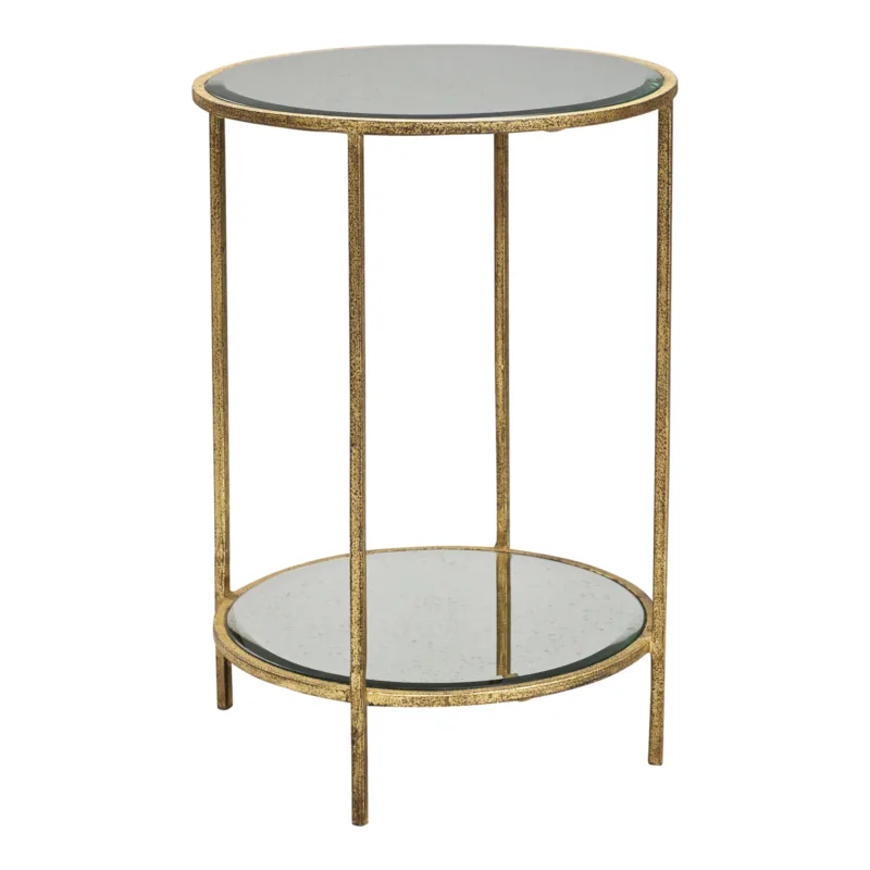 Brockwell Side Table | Or and Antique Mirror