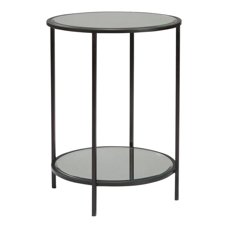 Brockwell Side Table | Bronze and Antique Mirror