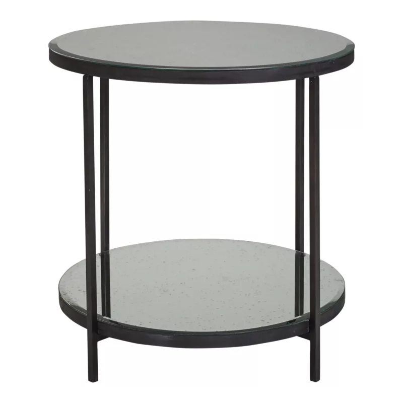 Bronson Side Table | Bronze and Antique Mirror