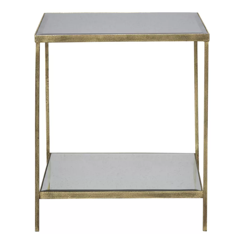 Victor Side Table | Or and Antique Mirror