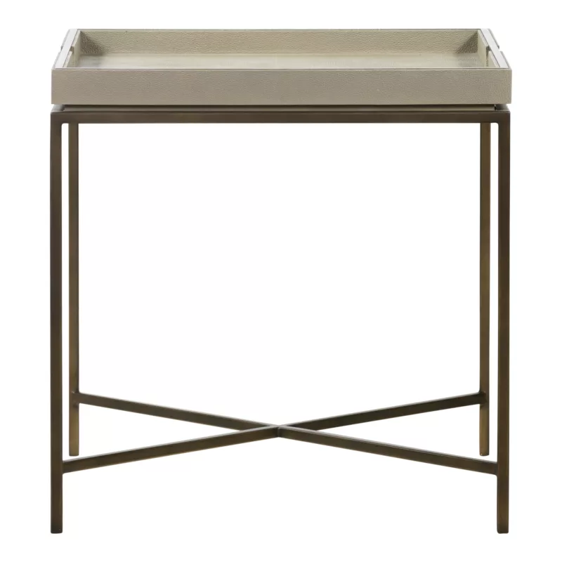 Collins Side Table | Taupe Shagreen