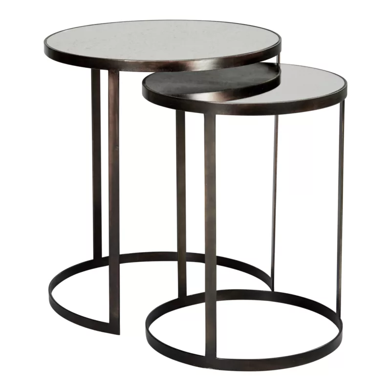 Brando Nest Side Table | Bronze with Antique Mirror