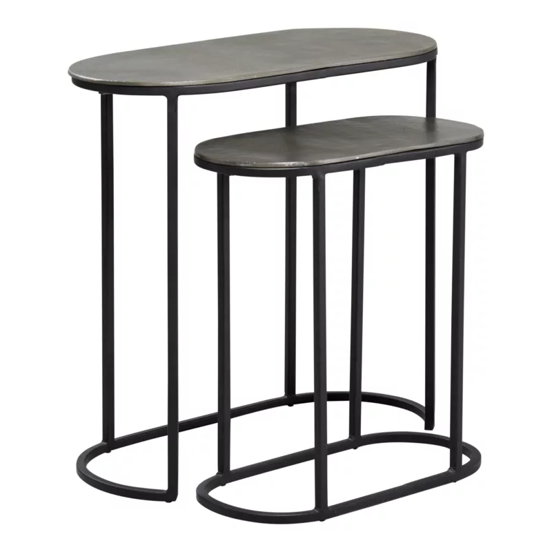 Oval Nest Side Table | Antique Lead