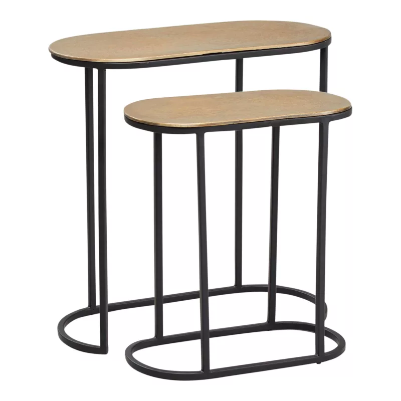Oval Nest Side Table | Antique Bronze