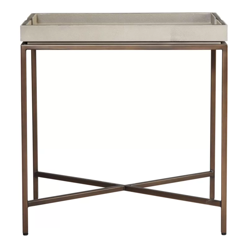 Collins Lamp Table | Taupe Shagreen
