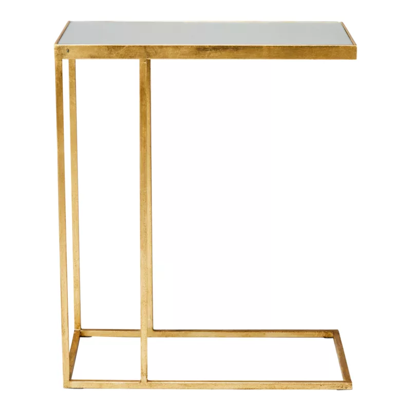 Linden Rectangular Sofa Table | Or and Antique Mirror