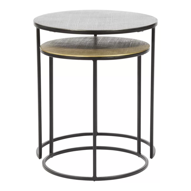 Rengo Nest of Tables | Antique Bronze and Black