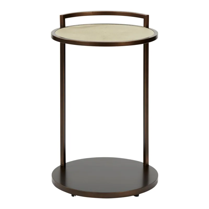 Barbican Side Table | Taupe Shagreen