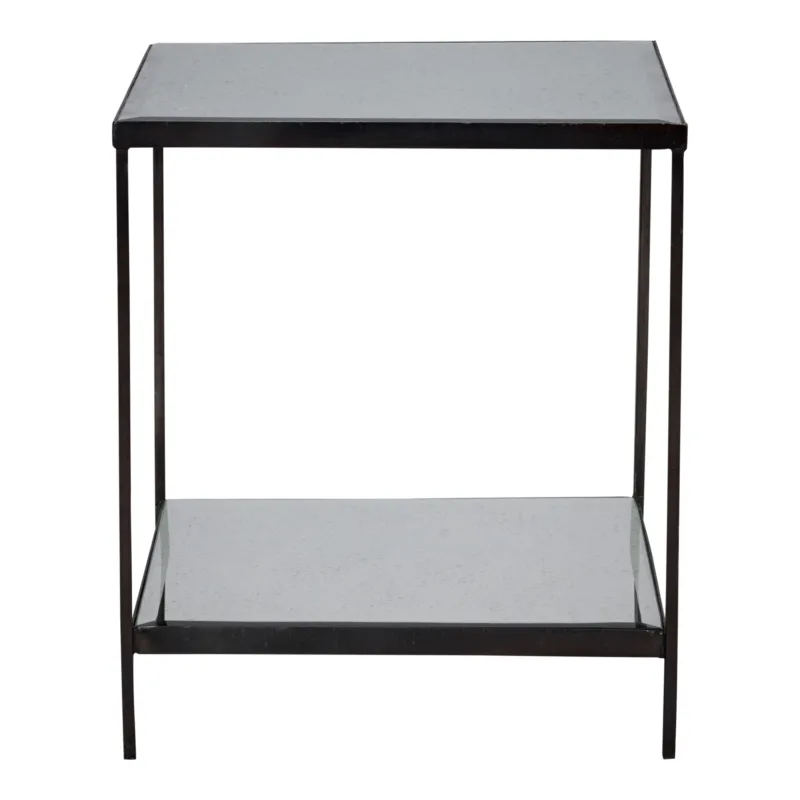Victor Side Table | Bronze and Antique Mirror