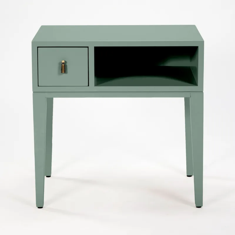 COLOR COLLECTION BEDSIDE ONE DRAWER MYRTLE GREEN
