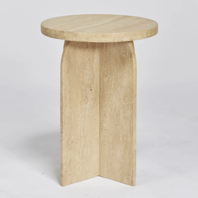 otinia side table 560mm | travertine sand
