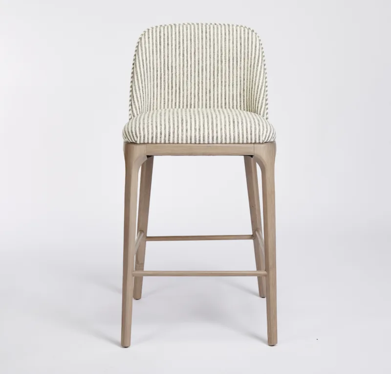 Padua Barstool | Ex Photoshoot, Colefax fabric with Nordic Grey Legs
