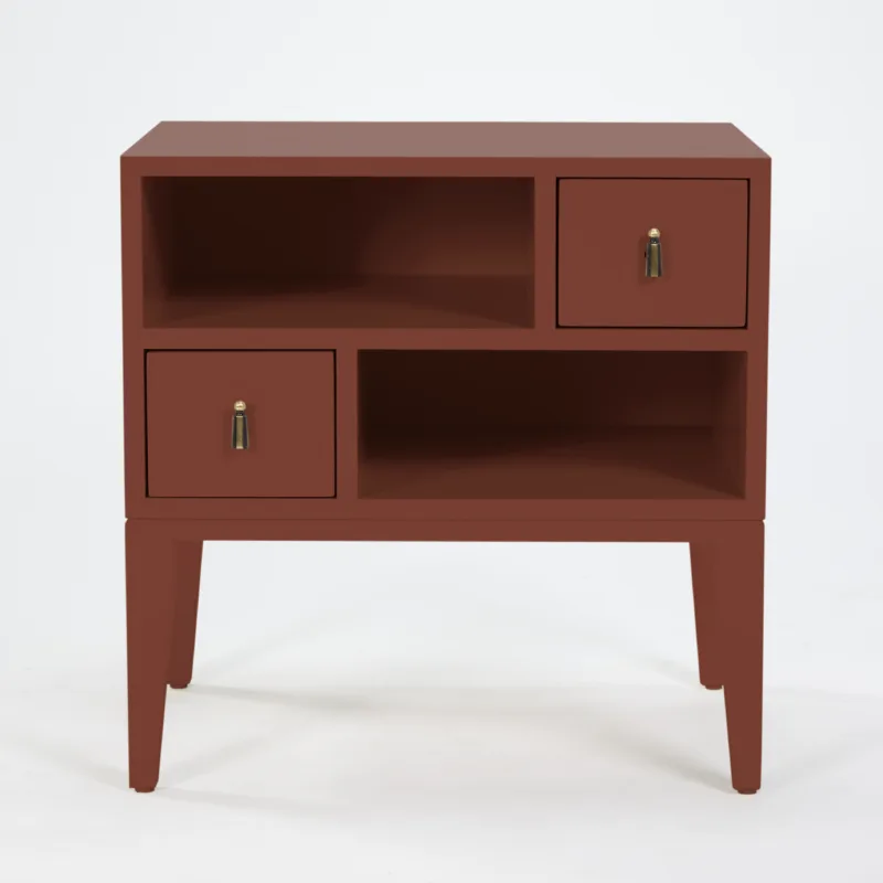 COLOR COLLECTION BEDSIDE TWO DRAWER PAPRIKA