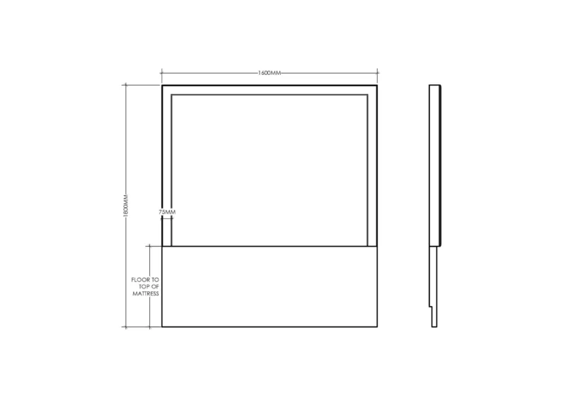 Spencer Square Headboard 1600 x 1800