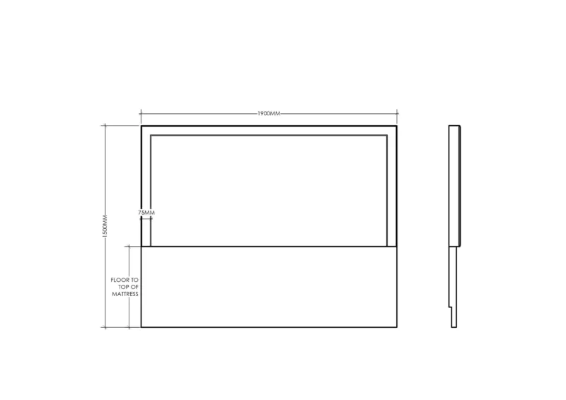 Spencer Square Headboard  1900 x 1500