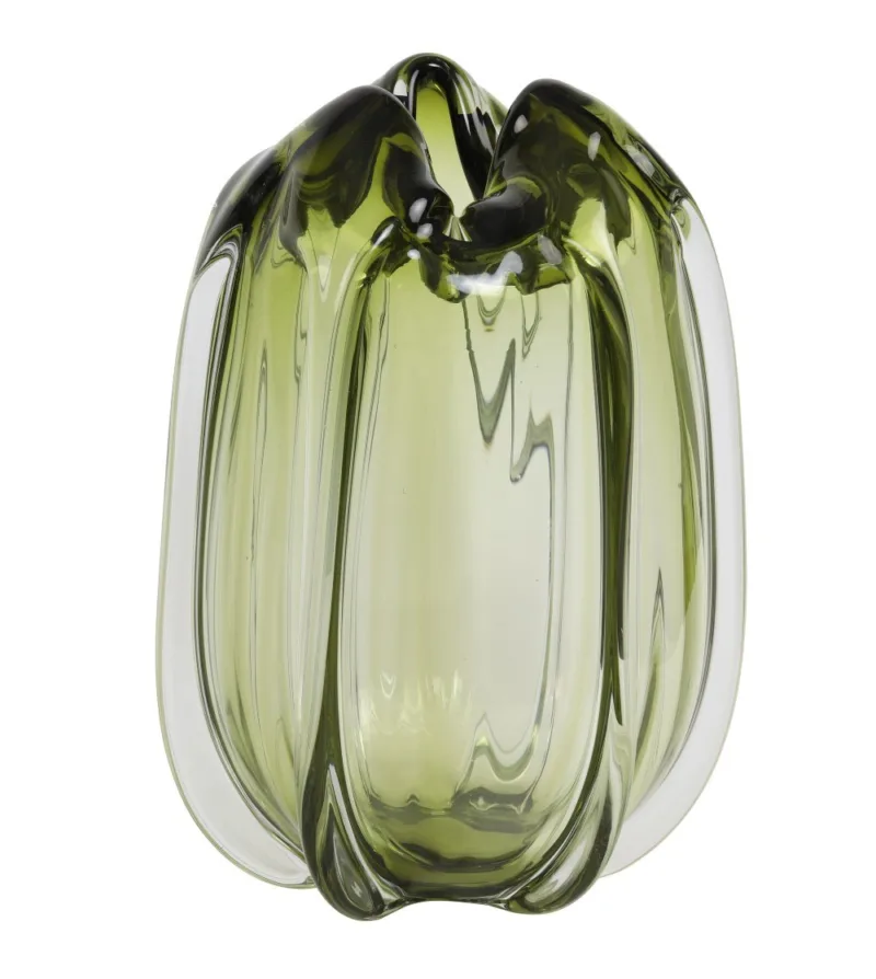 Murela Glass Vase | Olive Green 300mm