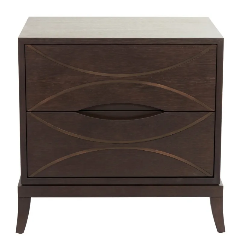 Blantyre Bedside | Mocha Oak with Bronze Trim
